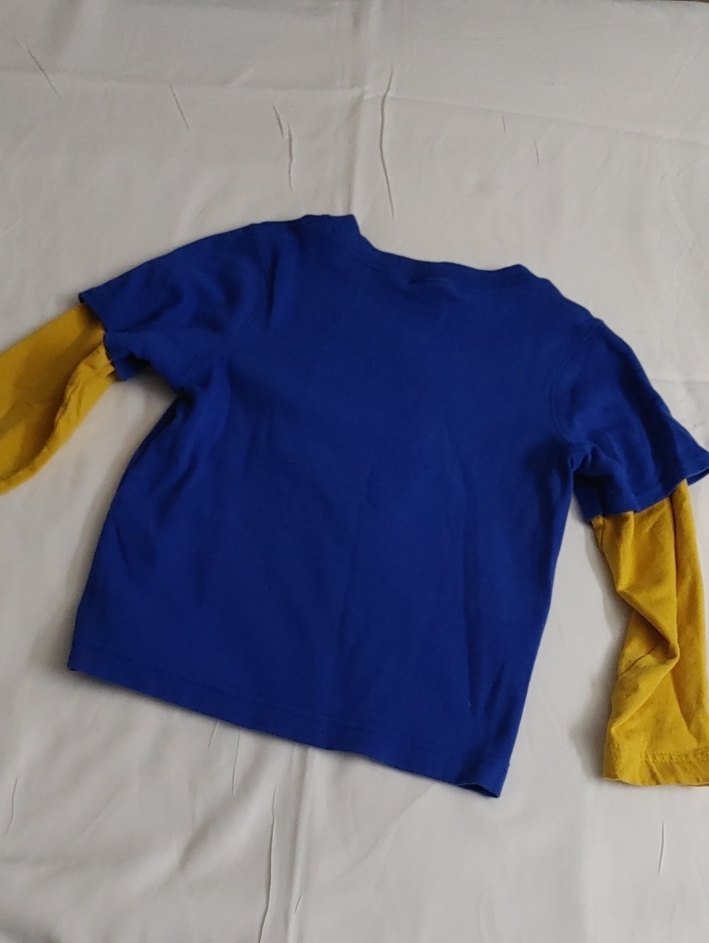 Kids Blue Monster Graphic Layered-Look Long-sleeve Tee Size 5 - Picture 6 of 6